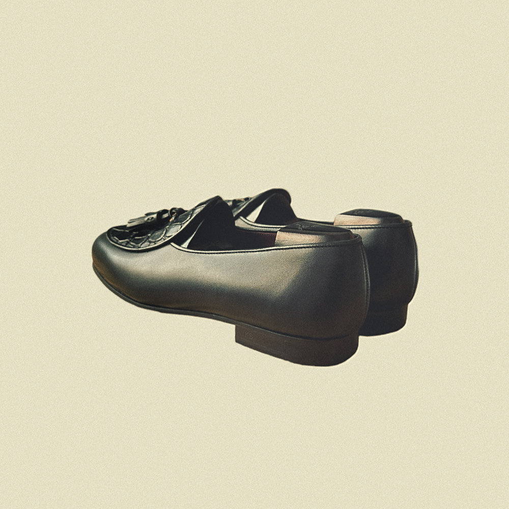 CALF LEATHER BELGIAN LOAFERS - BLK