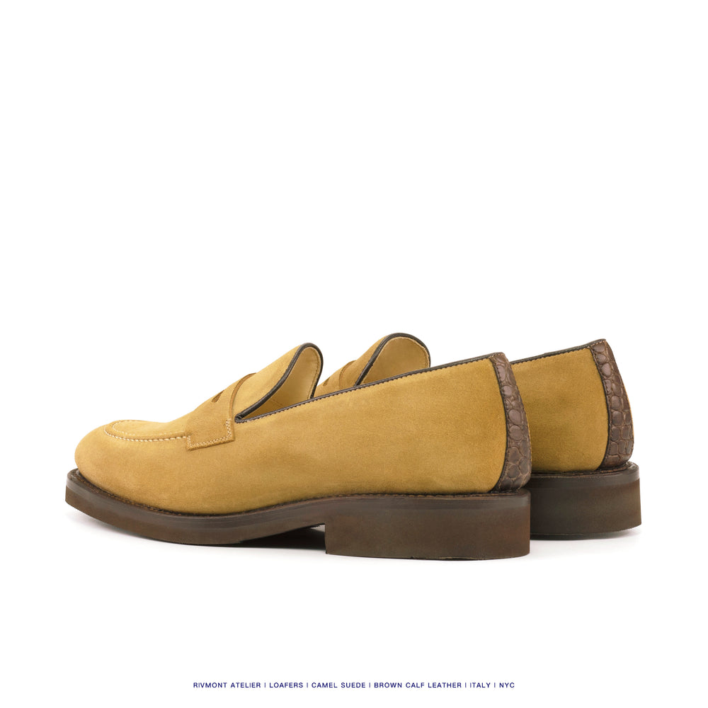 LOAFERS - SUEDE/LEATHER- CAMEL/BRN