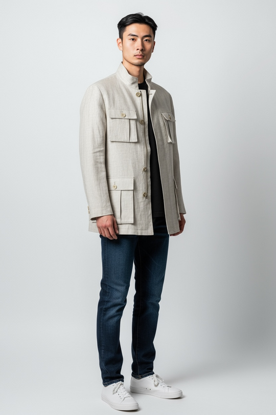 Linen Safari Jacket