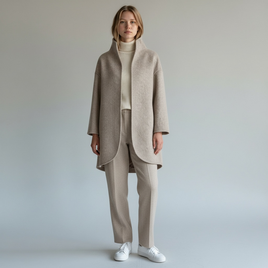 Womens Grey A Line Coat