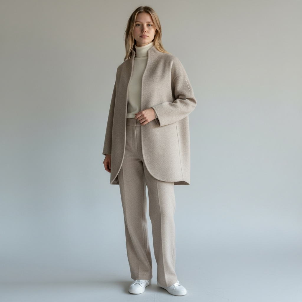 Womens Grey A Line Coat