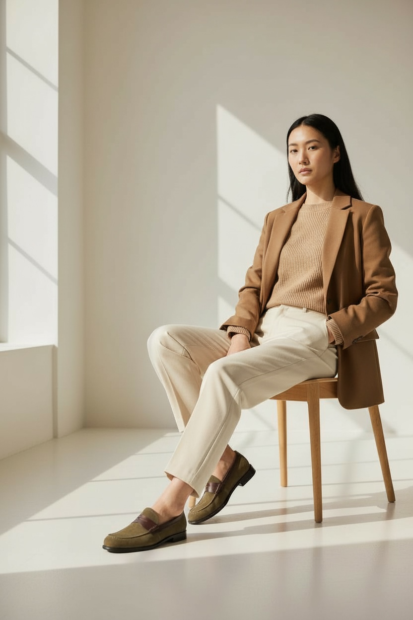 Womens Lux Suede Loafers