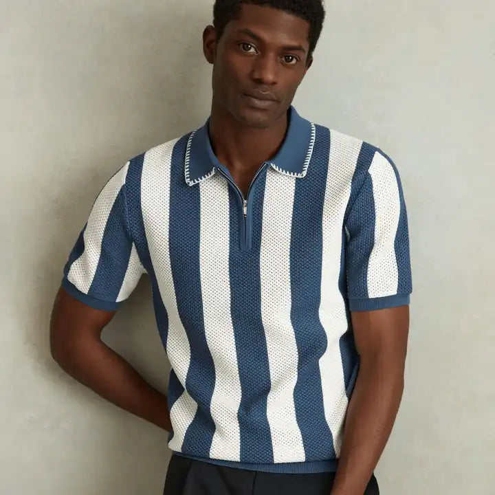 Mesh Polo [BLUE/BRWN]